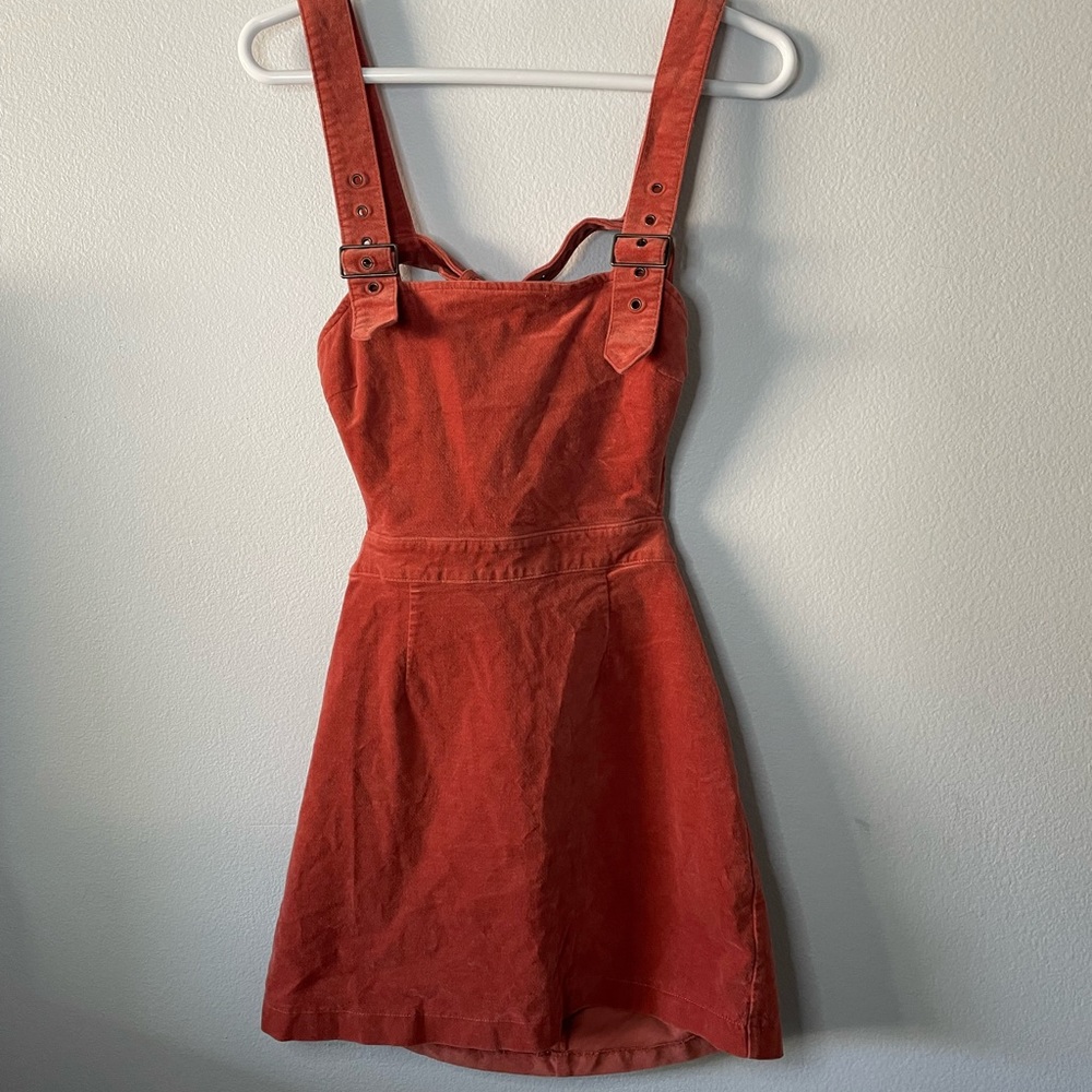 Medium Forever 21 Burnt Orange Overall Dress